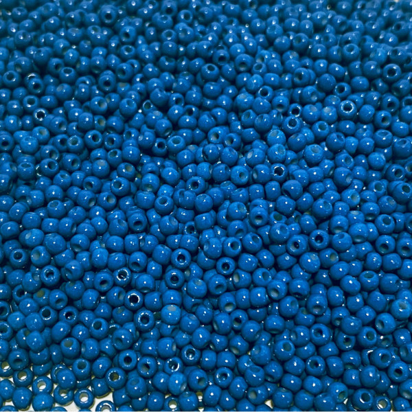 2.5 mm. Perles de rocaille, bleu navy. 40 grammes