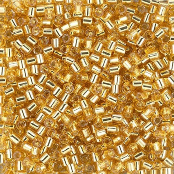 5 g, perles Miyuki delica 11/0, Lined gold. DB0042