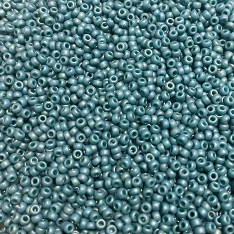 11/0 - 10 g perles Miyuki rocailles, bleu gris glacial