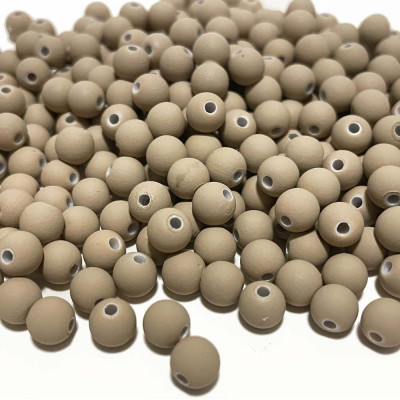 100 perles acrylique taupe. 5 mm.